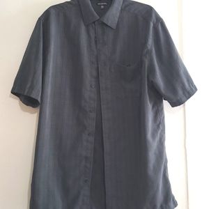 GEORGE MEN'S CHARCOAL CUSUAL BOTTON DOWN SHIRT SHORT SLEEVE SZ 42/44.